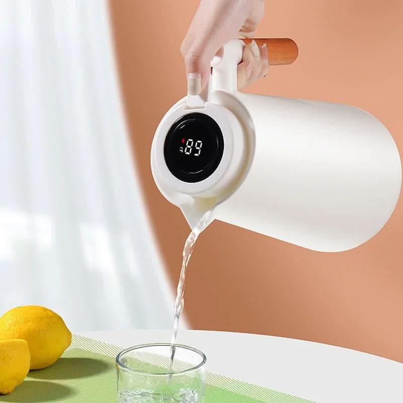 Varmeriket™ Termos 1 liter med temperaturdisplay i lokket og dryppfri tut