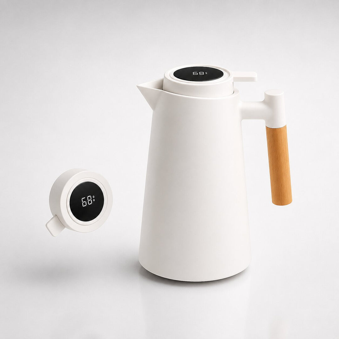 Varmeriket™ Termos 1 liter med temperaturdisplay i lokket og dryppfri tut