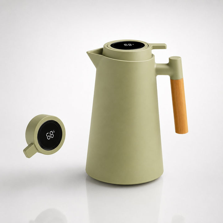 Varmeriket™ Termos 1 liter med temperaturdisplay i lokket og dryppfri tut