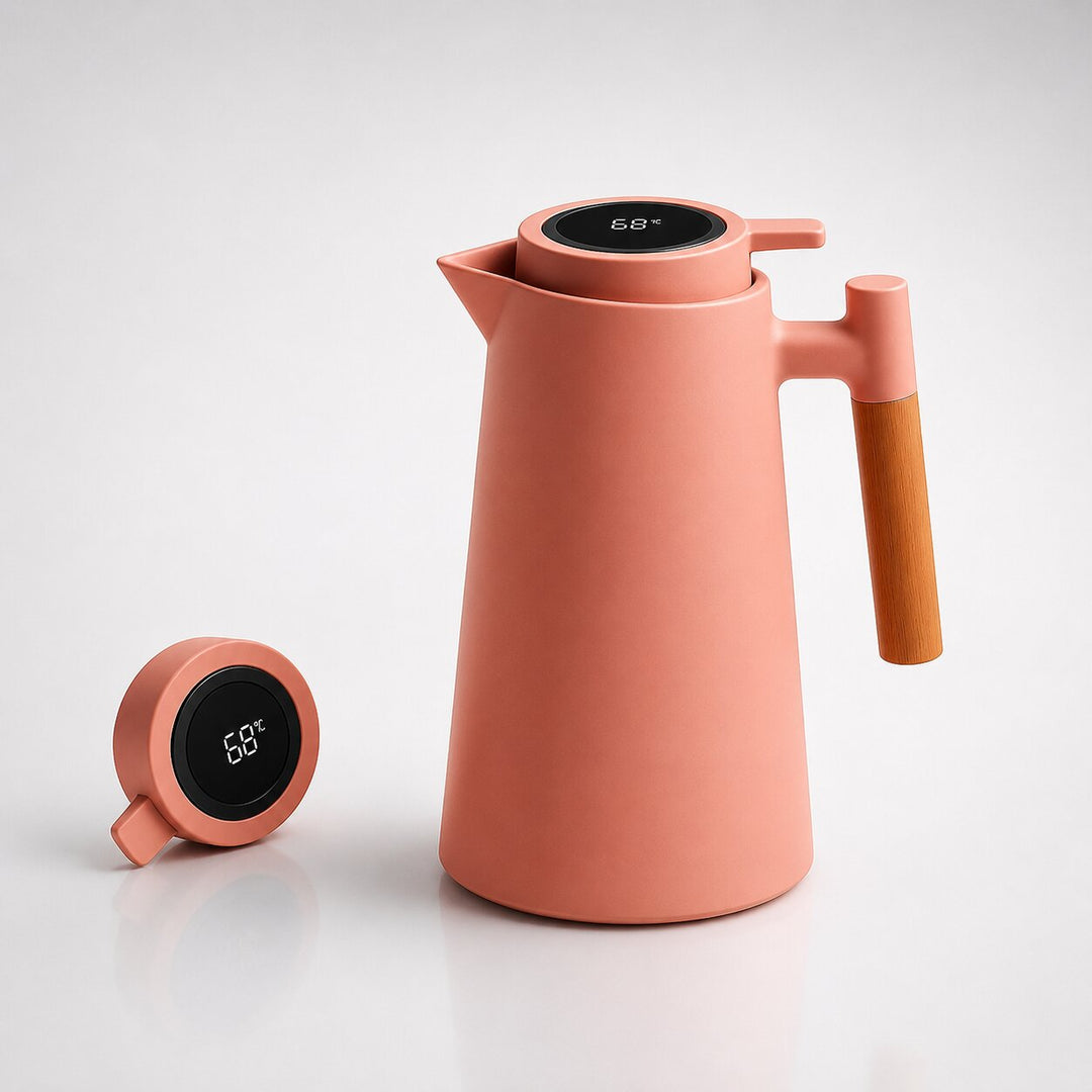 Varmeriket™ Termos 1 liter med temperaturdisplay i lokket og dryppfri tut