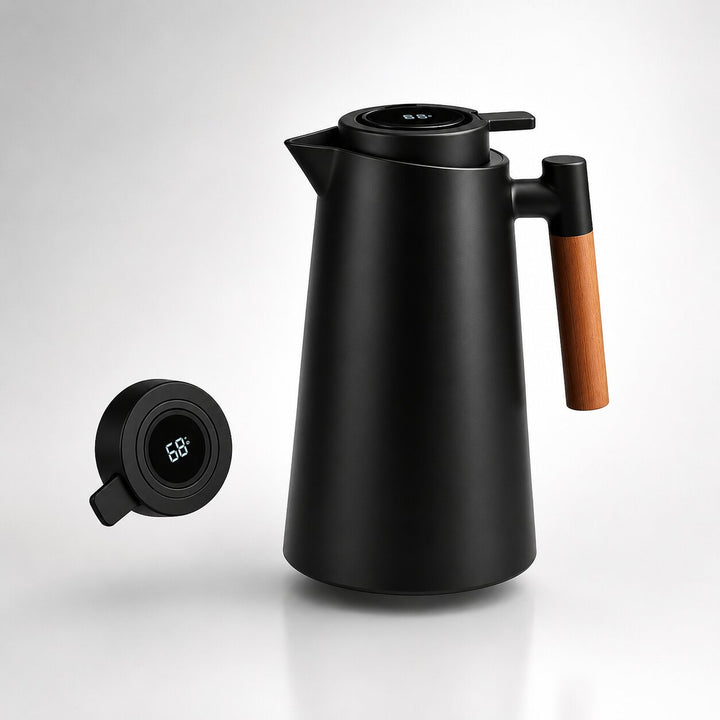 Varmeriket™ Termos 1 liter med temperaturdisplay i lokket og dryppfri tut