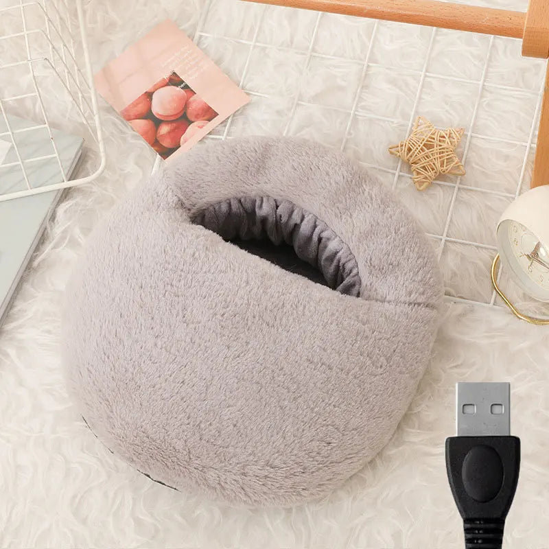Varmeriket™ USB-fotvarmer i myk fleece med rask oppvarming