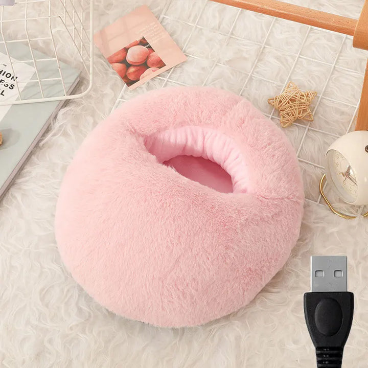 Varmeriket™ USB-fotvarmer i myk fleece med rask oppvarming