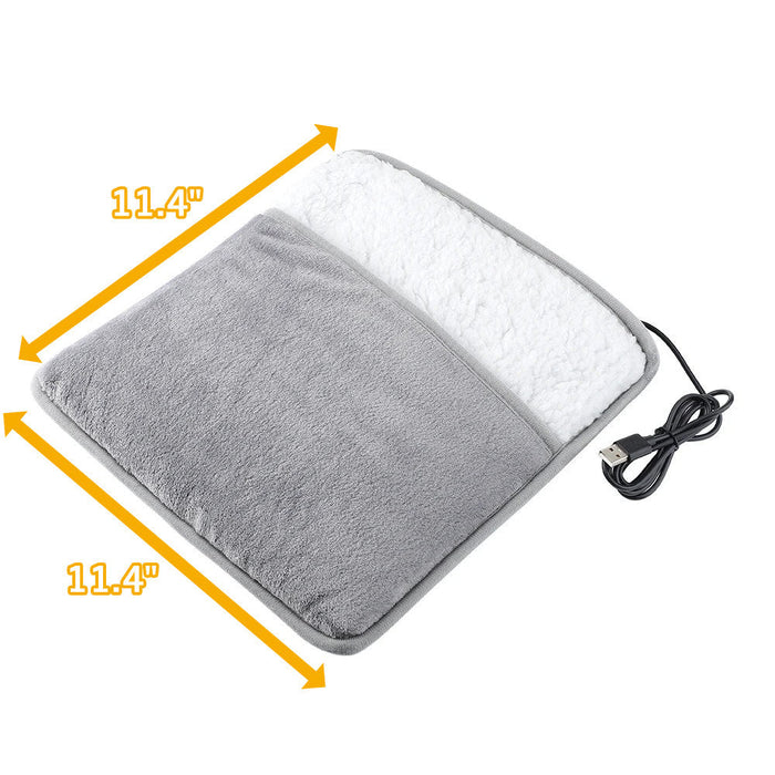 Varmeriket™ USB-fotvarmer i myk flanell med jevn varme på 40 °C