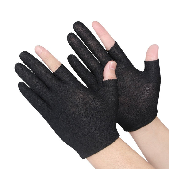 Tynne bomullshansker med åpne fingertupper