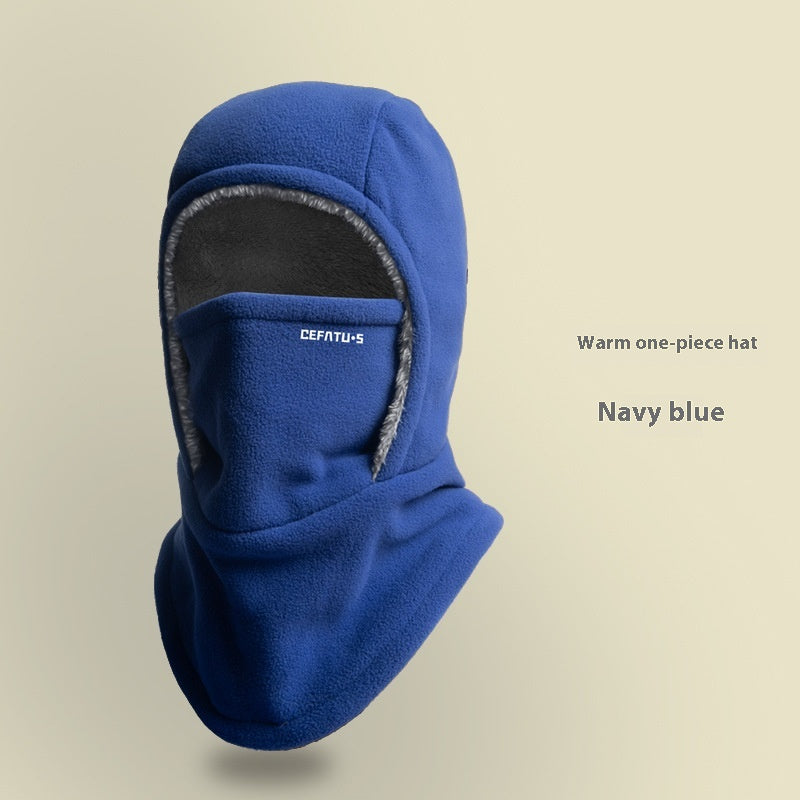 Balaklava i fleece med hette og skjerf – myk og vindtett