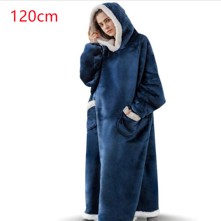 Oversized hettegenser-pledd med lommer – supermyk og varm