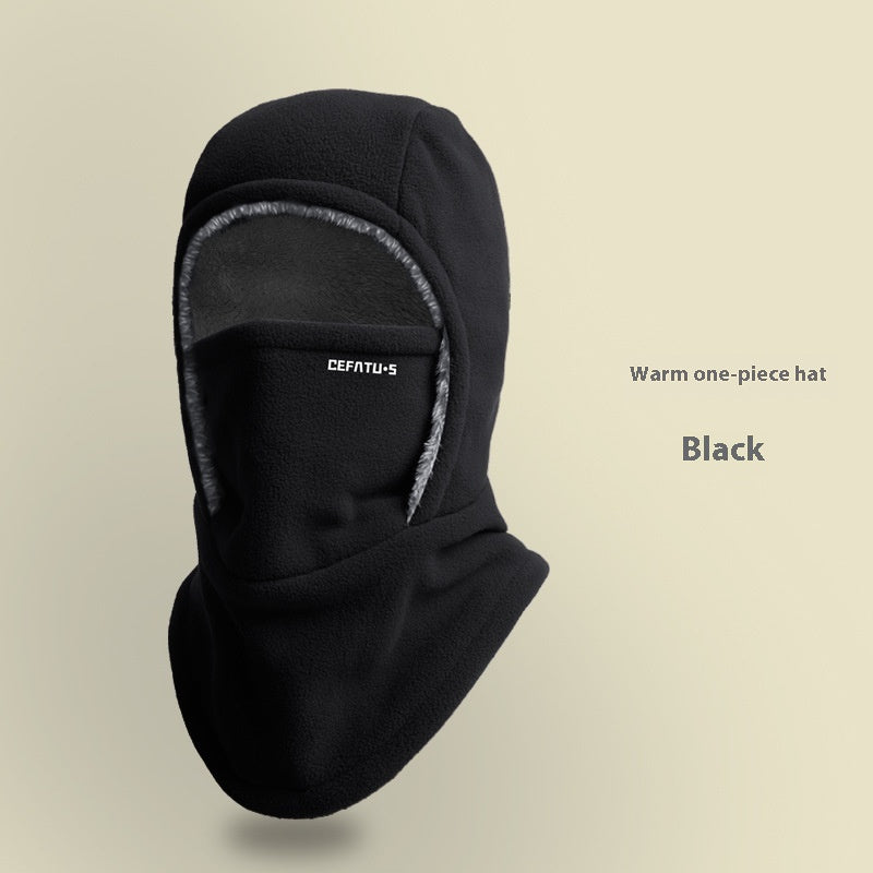 Balaklava i fleece med hette og skjerf – myk og vindtett