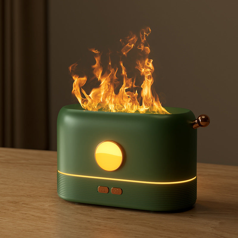 Luftfukter med flammeeffekt og USB, 200 ml tank, for skrivebord