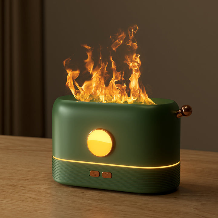 Luftfukter med flammeeffekt og USB, 200 ml tank, for skrivebord