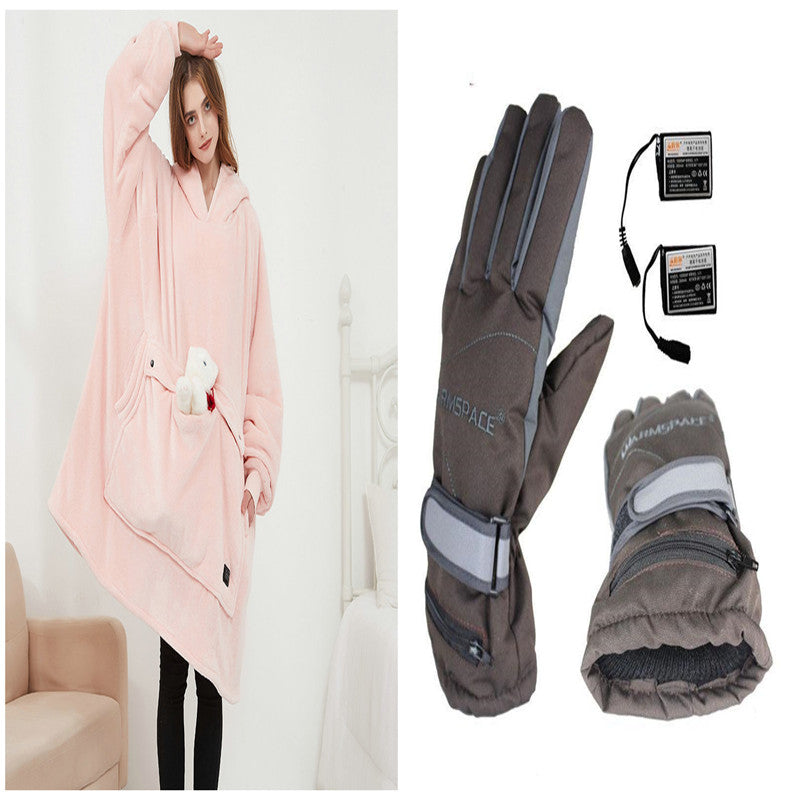 Pleddgenser med varme – USB-oppvarmet oversized hoodie