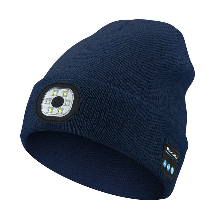 Varmeriket Strikkelue med LED-lys og Bluetooth-musikk