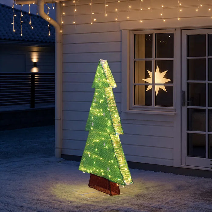 Varmeriket Lysende juletre i glitter med snøfnugg, 120 cm