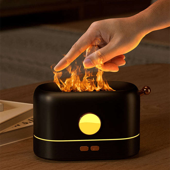 Varmeriket USB-luftfukter med flammeeffekt til skrivebordet – 200 ml tank