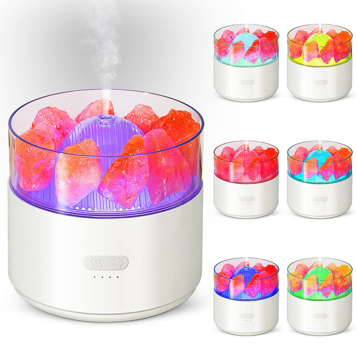 Aroma diffuser med krystallsalt, kald tåke og nattlys