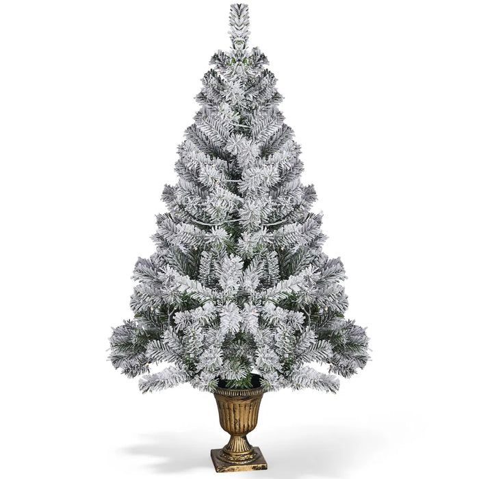 Varmeriket Snødekt juletre i potte 122 cm med 120 lys