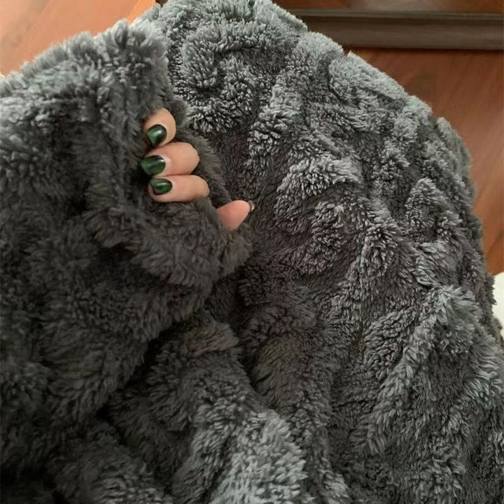 Lang nattkjole i fleece med lommer