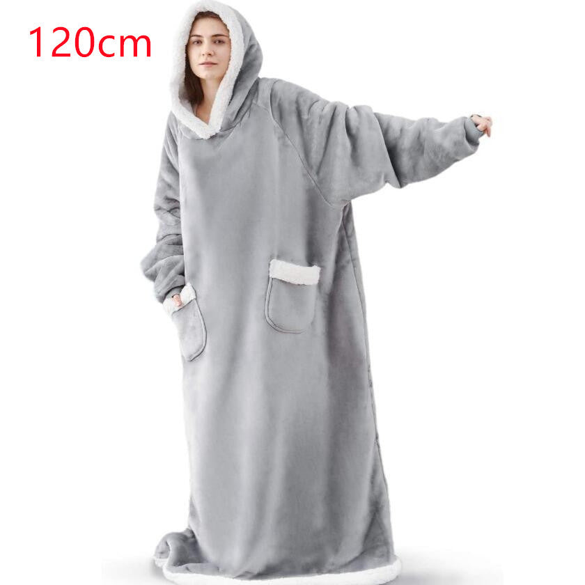 Oversized hettegenser-pledd med lommer – supermyk og varm