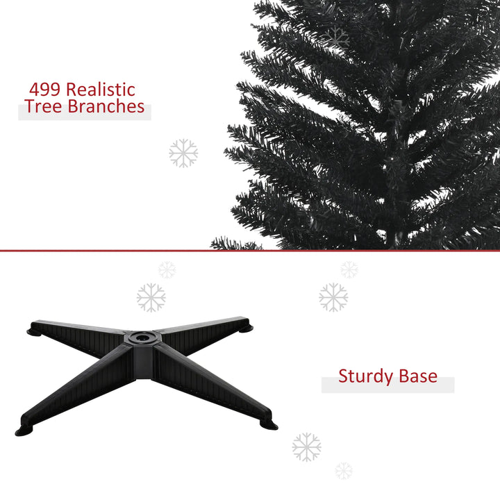 Slankt svart kunstig juletre i stue