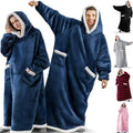 Oversized hettegenser-pledd med lommer – supermyk og varm