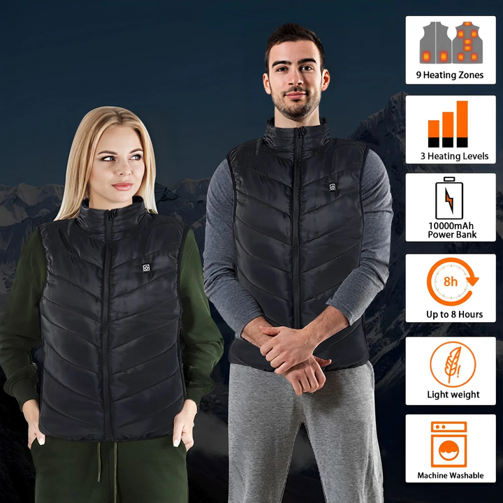 Varmeriket™ Oppvarmet vest med ni soner og karbonfibervarme