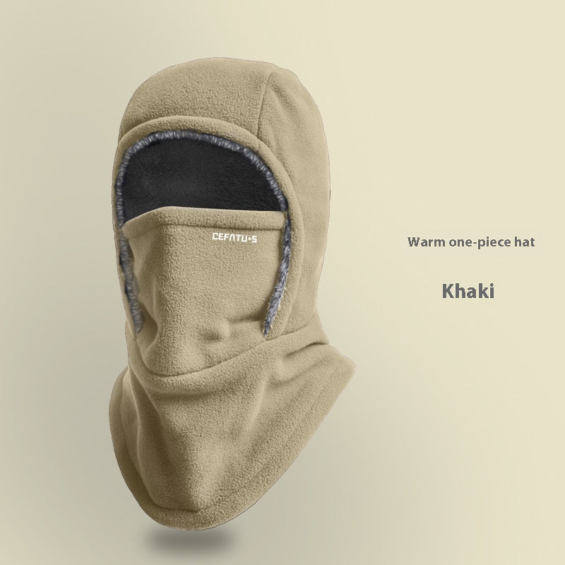 Balaklava i fleece med hette og skjerf – myk og vindtett