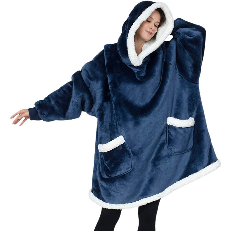 Oversized hettegenser-pledd med lommer – supermyk og varm