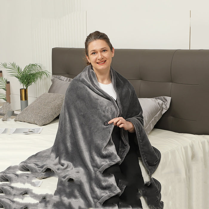 Varmeriket Oppvarmet sjal i fleece med USB, 150 x 80 cm