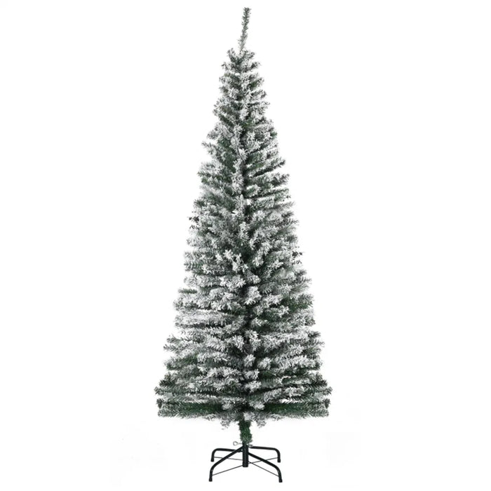 Varmeriket Smalt juletre med kunstsnø, 180 cm uten lys