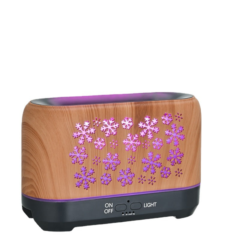 Aroma diffuser med flammeeffekt og snøfnuggmønster, 220 ml