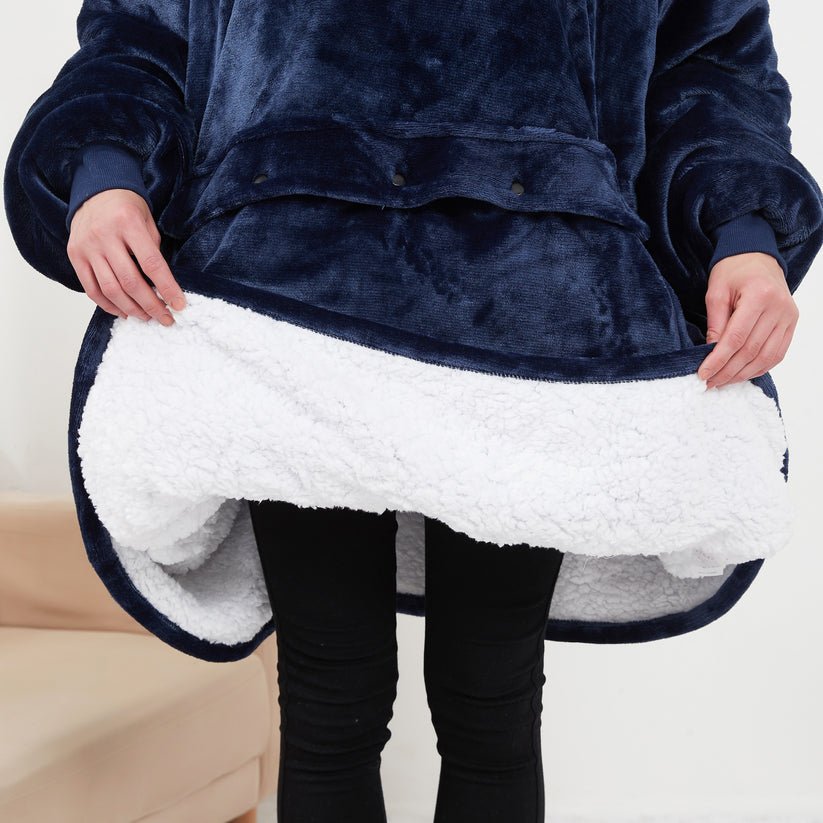 Varmeriket™ USB-oppvarmet pledd med hette i myk flanell