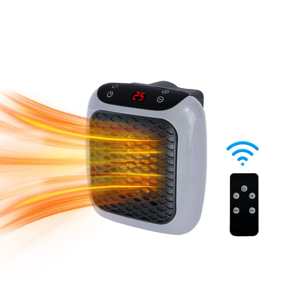 Hvit stikkontaktovn med digitalt display
