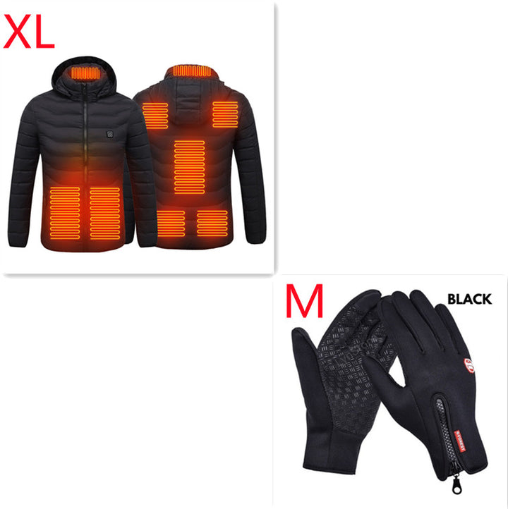 Jakke med varme for herre – USB-oppvarmet med avtakbar hette