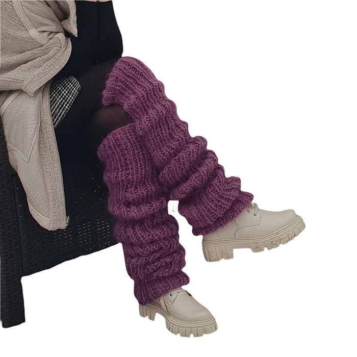 Varmeriket Tykke legvarmere i lodden strikk med slouchlook