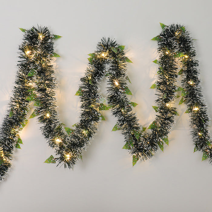 Varmeriket Juleglitter med LED-lys og julefigurer, på batteri