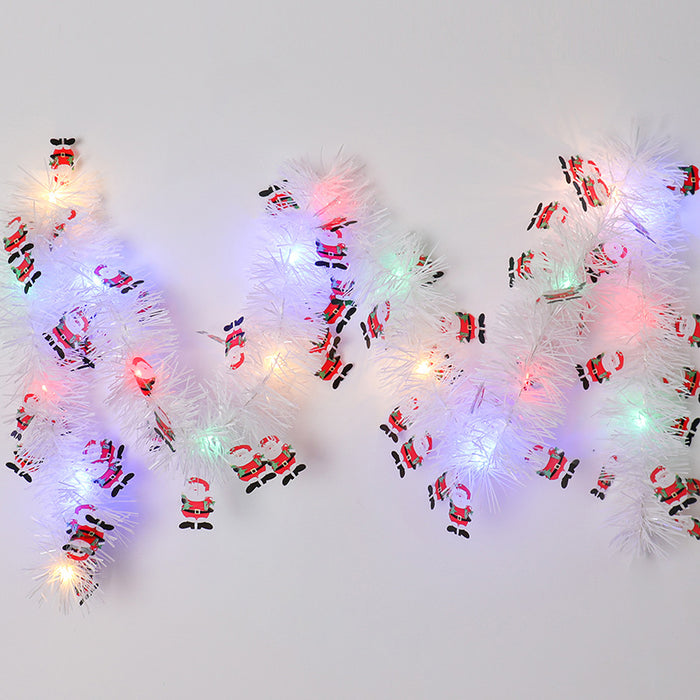 Varmeriket Juleglitter med LED-lys og julefigurer, på batteri