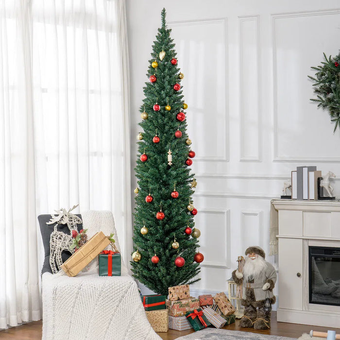 Varmeriket Grønt smalt juletre 240 cm uten lys