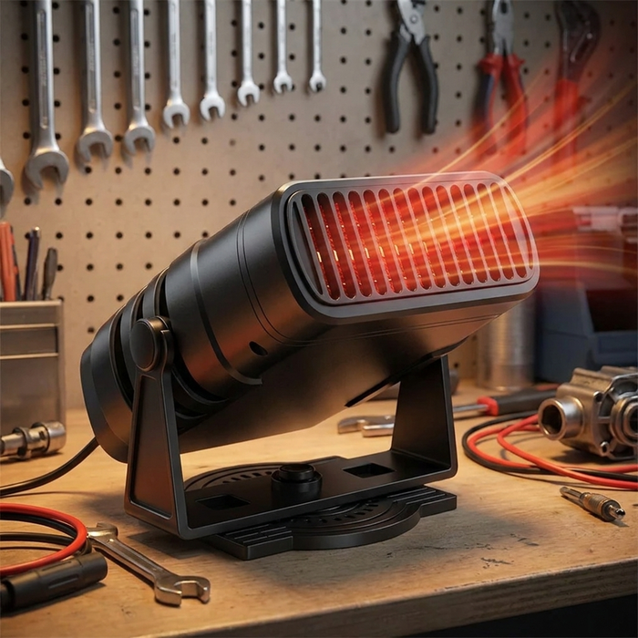 Varmeriket™ Kompakt bilvarmer 12V med varme- og viftemodus