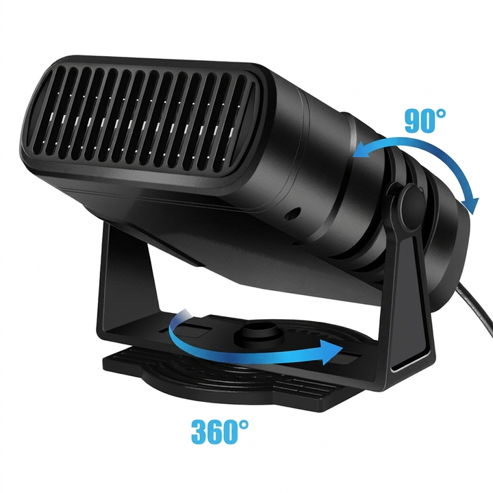 Varmeriket™ Kompakt bilvarmer 12V med varme- og viftemodus