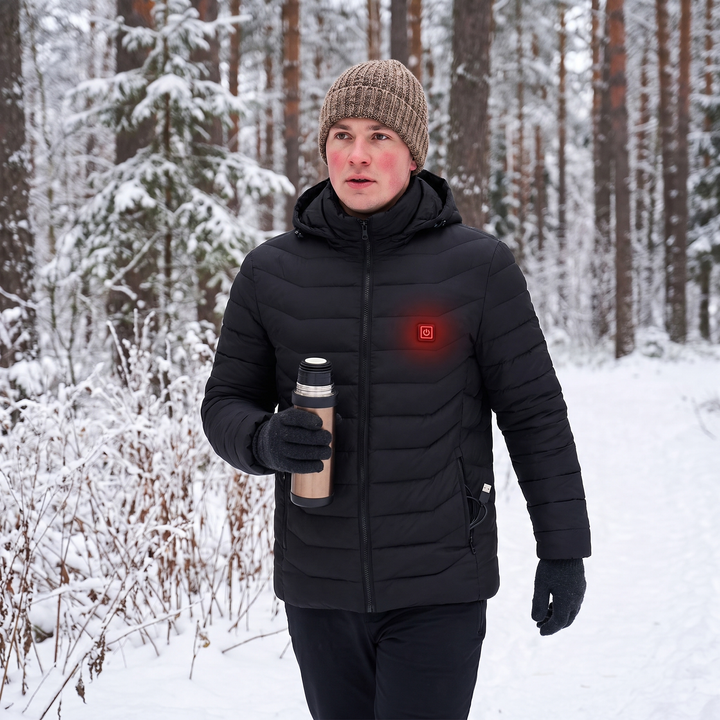 Varmeriket™ Oppvarmet unisexjakke med 9 varmesoner og avtakbar hette