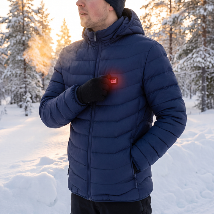 Varmeriket™ Oppvarmet unisexjakke med 9 varmesoner og avtakbar hette