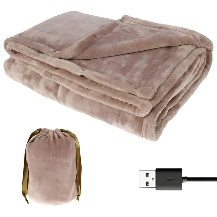 Varmeriket™ Trådløst USB-varmepledd i flanell med plass til to