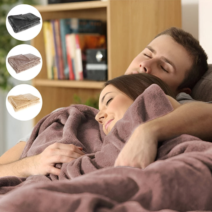 Varmeriket™ Trådløst USB-varmepledd i flanell med plass til to