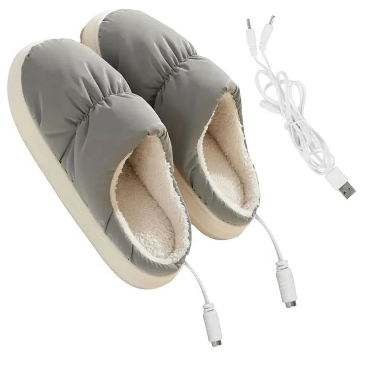 Varmeriket™ Oppvarmede USB-tøfler med sklisikker såle