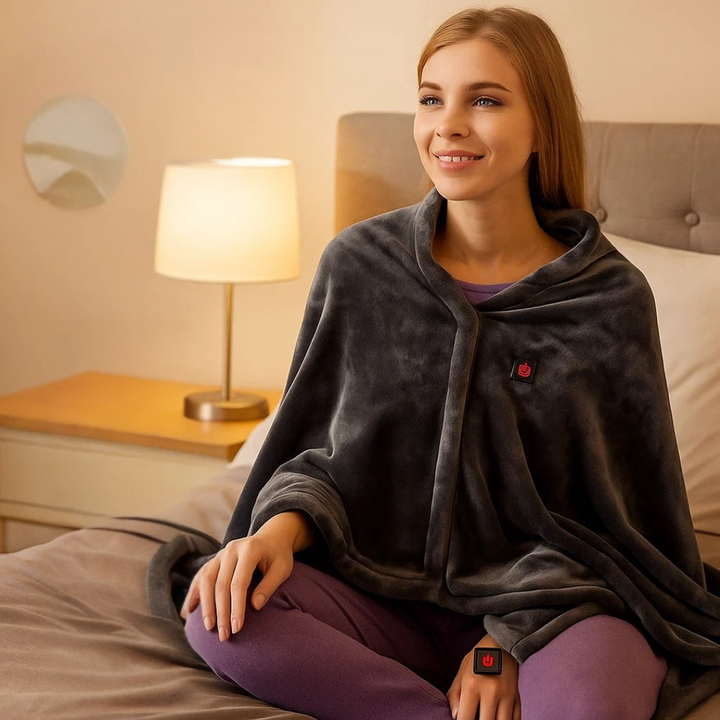 Varmeriket™ USB-oppvarmet skuldersjal i myk fleece