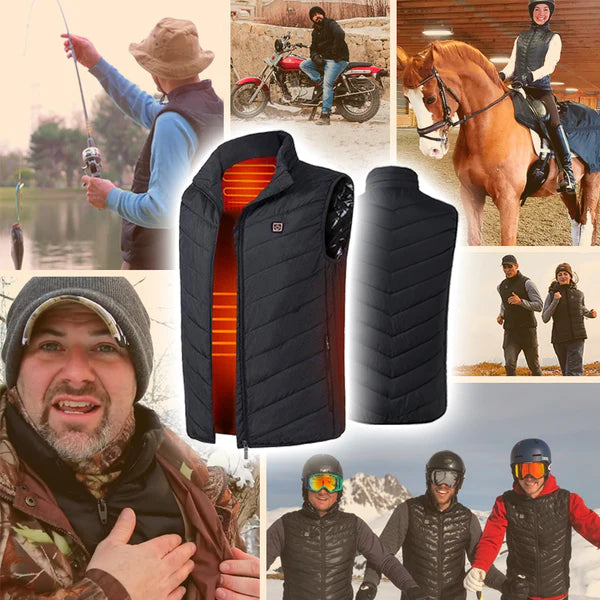 Varmeriket™ Varmevest i vind- og vanntett nylon med nakkevarme