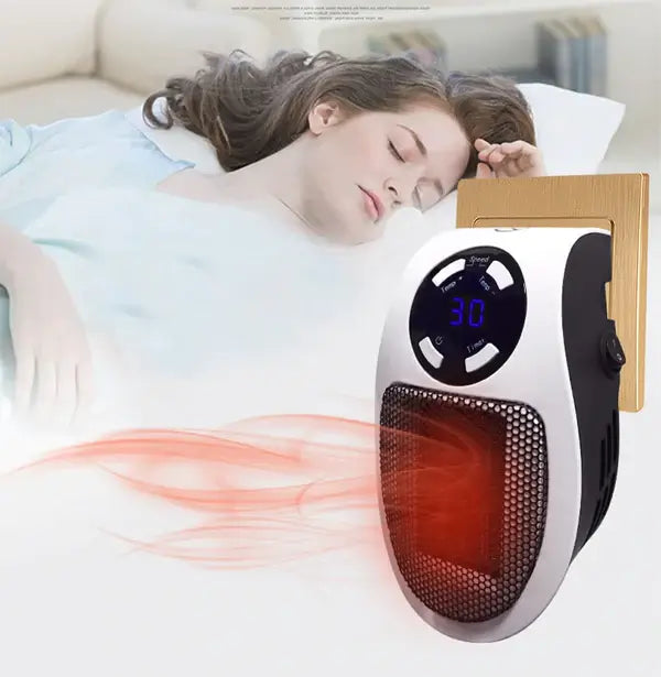 Varmeriket™ Liten varmeovn 500 W med LED-skjerm og timer