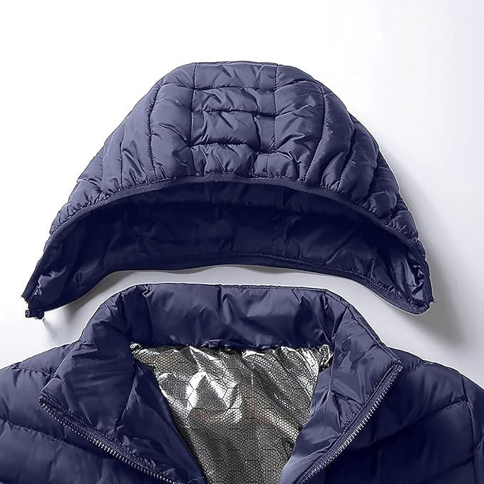 Varmeriket™ Oppvarmet boblejakke med 9 varmesoner og hette