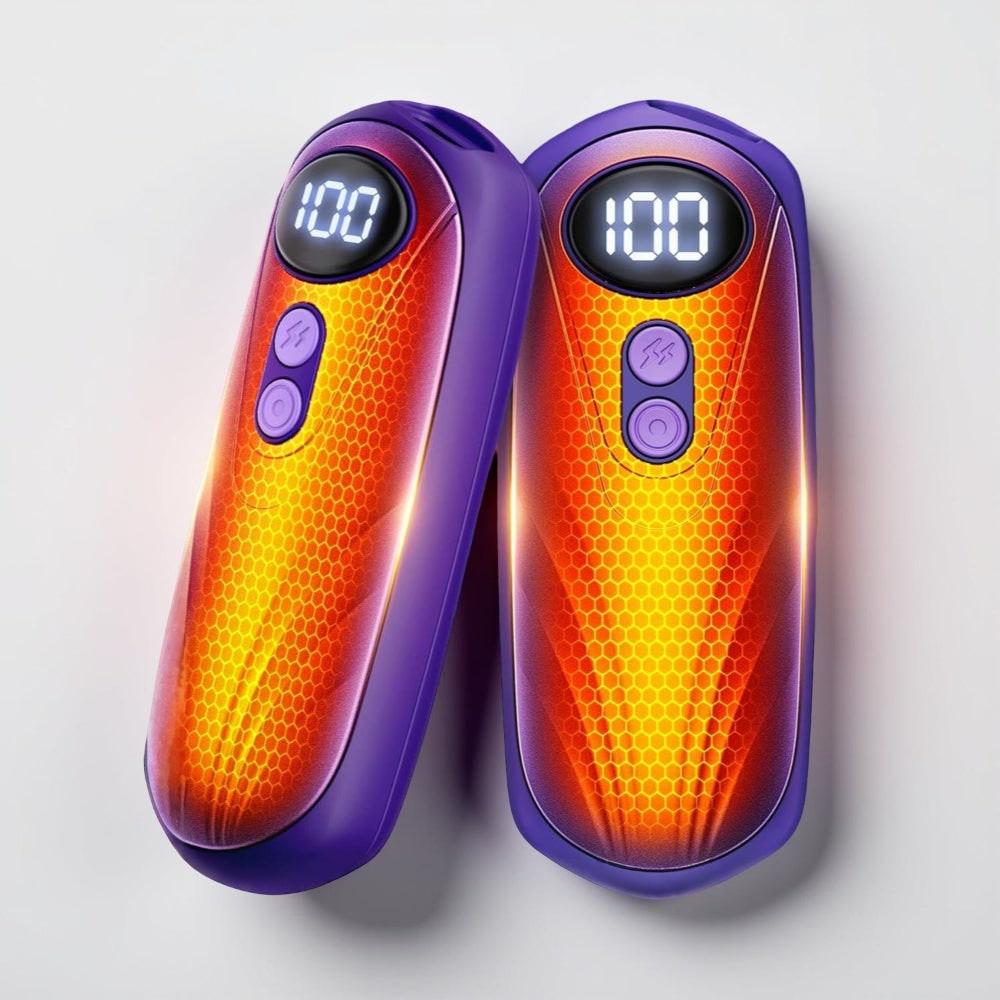 Varmeriket™ Oppladbare håndvarmere med LED og fem varmenivåer, 2-pakning
