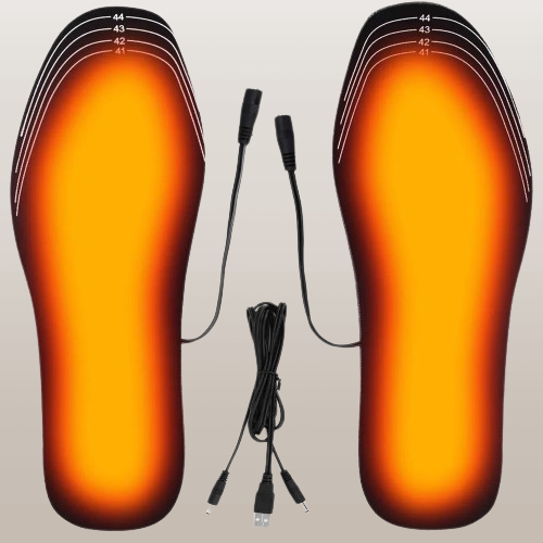 Varmeriket™ USB-oppvarmede skosåler til powerbank, kun 4 mm tynne